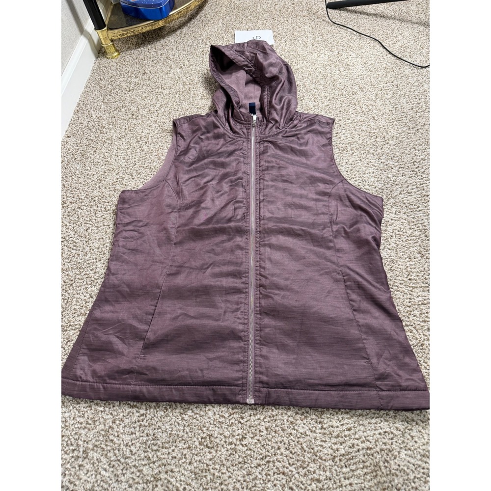 Gear for Sports Womens Plum Purple Hooded Fleece Lined Full Zip Vest XL - Picture 1 of 11